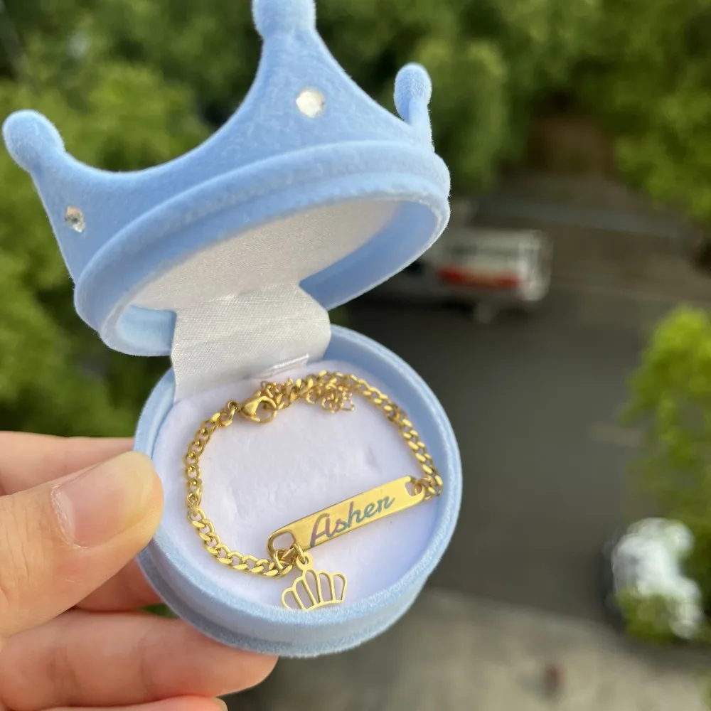 DUOYING collana con nome personalizzato per ragazzi catena cubana targhetta personalizzata bracciale con corona da uomo Set di gioielli in acciaio inossidabile