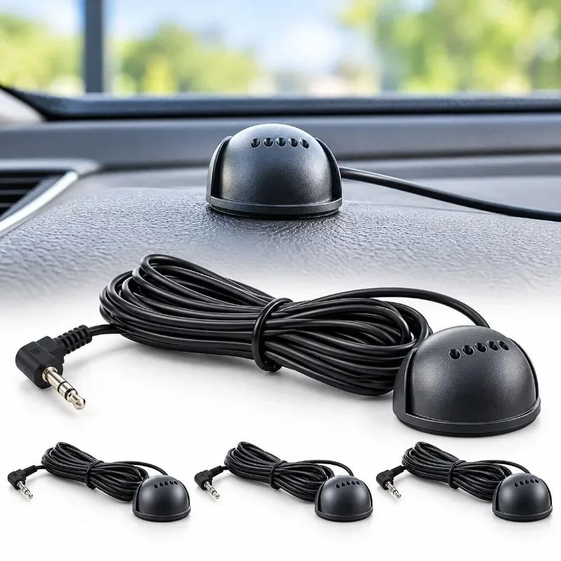 Car Audio Microphone 3.5mm External Mic for Car Vehicle Head Unit Bluetooth Enabled Stereo Radio GPS DVD Audio System