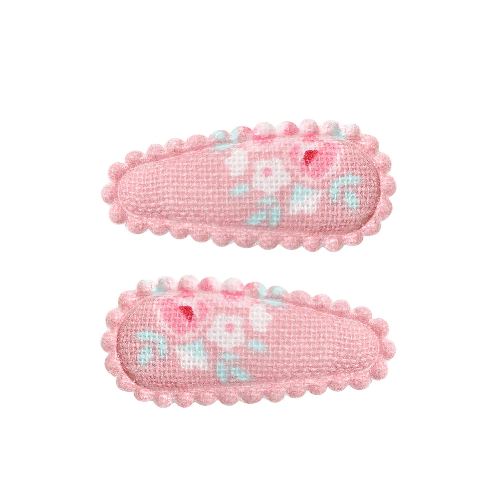 2 Stuks Schattige Mini Borduurwerk Print Waterdruppel Vorm Haar Clips Voor Meisjes Bb Haarspeld Haarspeld Haarkledij Hoofddeksels Pasgeboren Baby Haaraccessoires