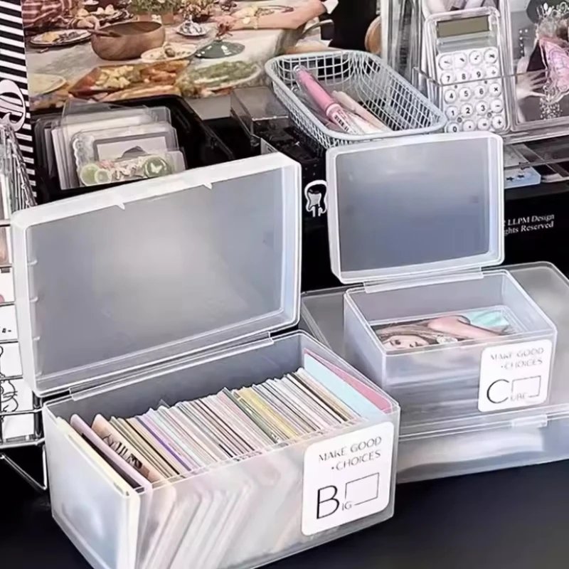 صندوق تخزين بطاقات الصور من Idol، منظم بطاقات Kpop، مجموعة بطاقات الهوية المكتبية، حافظات تخزين الأدوات المكتبية #2