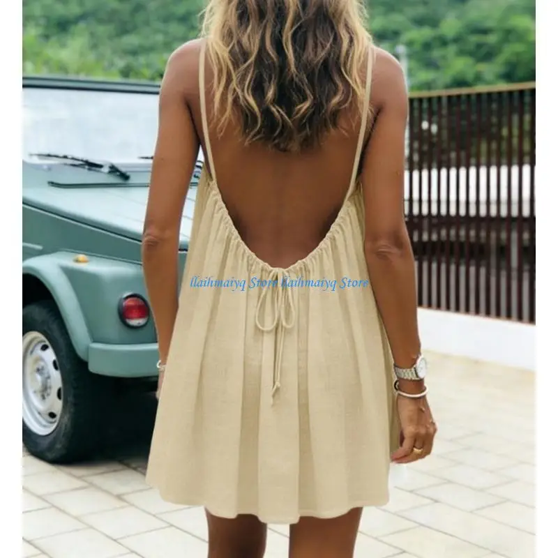 573B Fashionable Bodycon Midi Dress with Twist Front & Strappy Design Comfortable Summer Dress Great for Work & Date