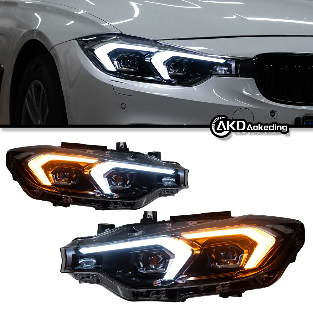 AKD Head Light For F30 Head Lights 2013-2018 LCI Laser Style Replacement DRL Daytime lights Lighthouse Projector Facelift