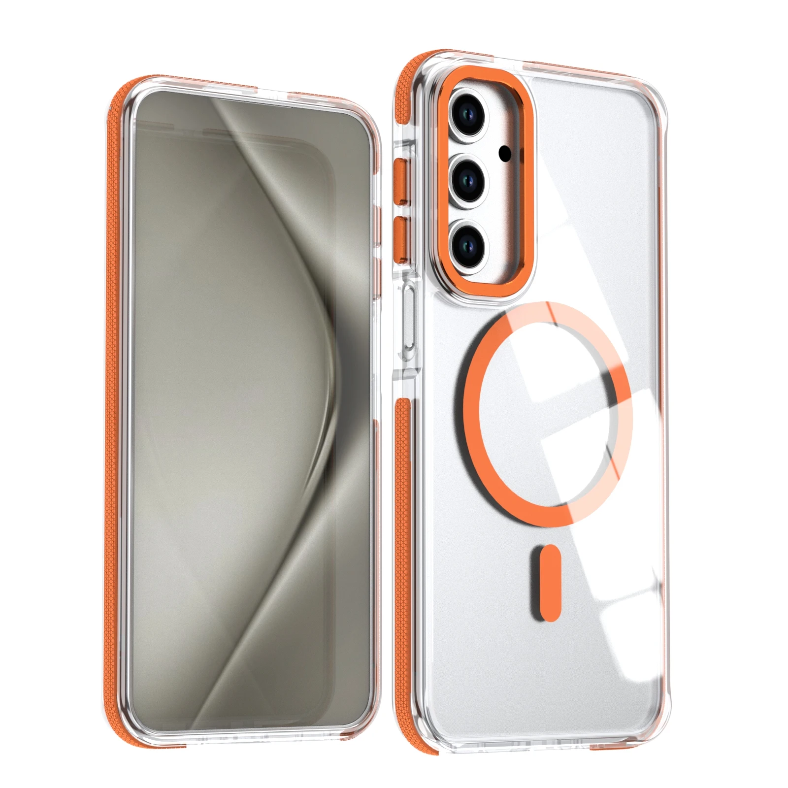 

Slim Acrylic Clear Wireless Charging Magnetic Phone Case For Samsung Galaxy A16 A56 A55 A57 A17 A07 S26, Transparent Hard Cover