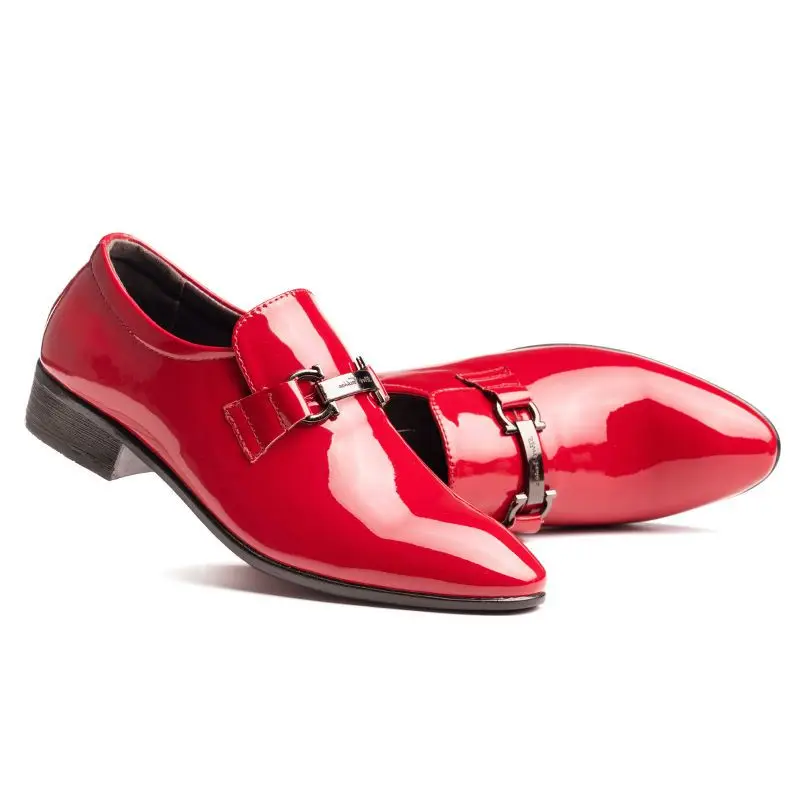 

Красные модельные туфли с острым носком, мужские осенне-зимние яркие верхние дешевые жидкостные туфли высокого качества, модная тенденция 2025 года, социальная обувь для мужчин