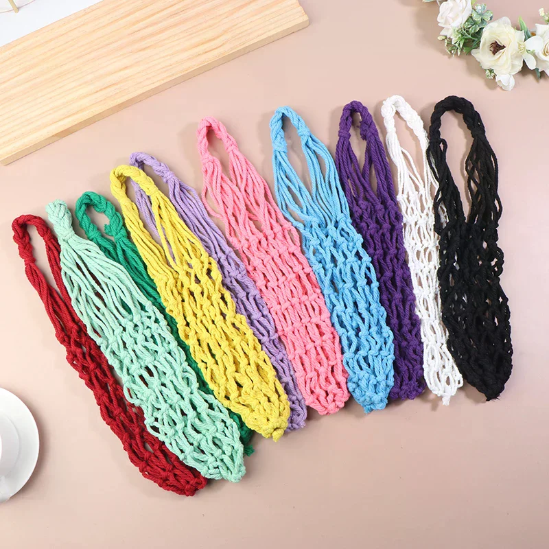 Portable Crochet Cup Holder Coffee Cup Bag Hollow Out Bottle Bag Mugs Bag Foldable Woven Net Water Bottle Bag Cup Cover