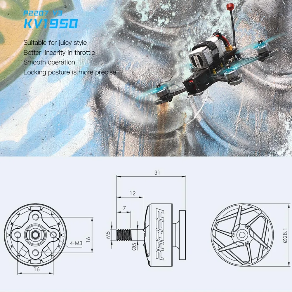 自動車用ブラシレスモーター,P2207 v3 T-MOTOR 2550kv 4s 2080kv 1950kv 1750kv 2207 s,fpvフリースタイル