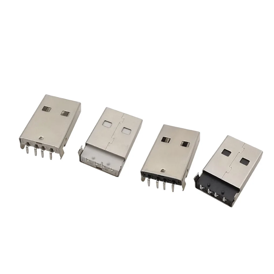 10/20/50Pcs USB 3.0/USB 2.0 A Type 90 / 180 Degree Male Plug Connector USB Repair Replace Charging Plug White/Black/Blue