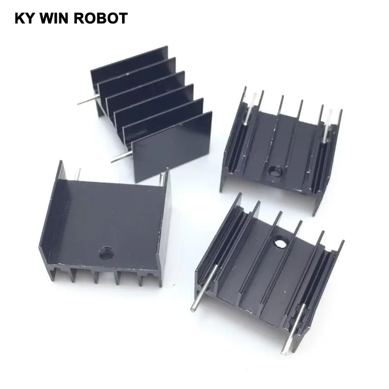 

10pcs black Aluminium TO-220 23x16x20mm Heatsink TO 220 Heat Sink Transistor Radiator TO220 Cooler Cooling 23*16*20MM With 2pins