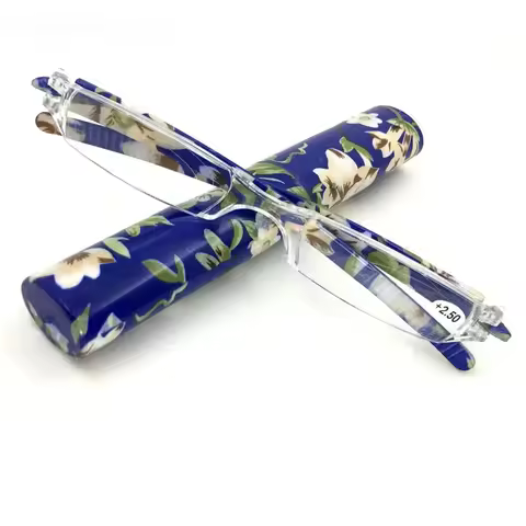 New Mini Folding Reading Glasses Women Men +1.0 To 4.0 Portable Container Presbyopia Pen Glasses with Box Optik G&ouml;zl&uuml;k Gafas