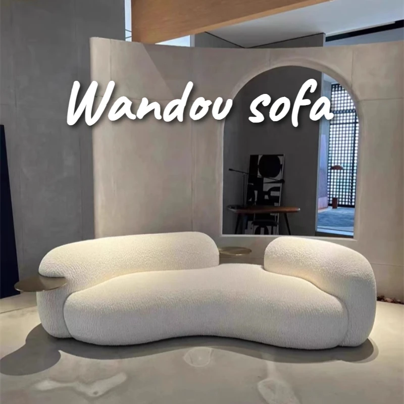 

Диваны нестандартной формы из ткани с имитацией овечьей шерсти для офиса и гостиной, роскошные современные кресла-софа полноразмерного размера, мебель для отелей и дома