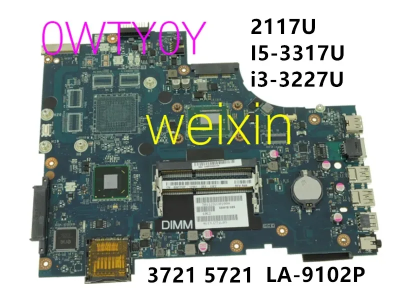 

VAW11 17 LA-9102P For DELL Inspiron 3721 Laptop Motherboard 0N9G7X 0V98DM SR0XG I7-3537U SR0XL I5-3337U 2117U 100% working