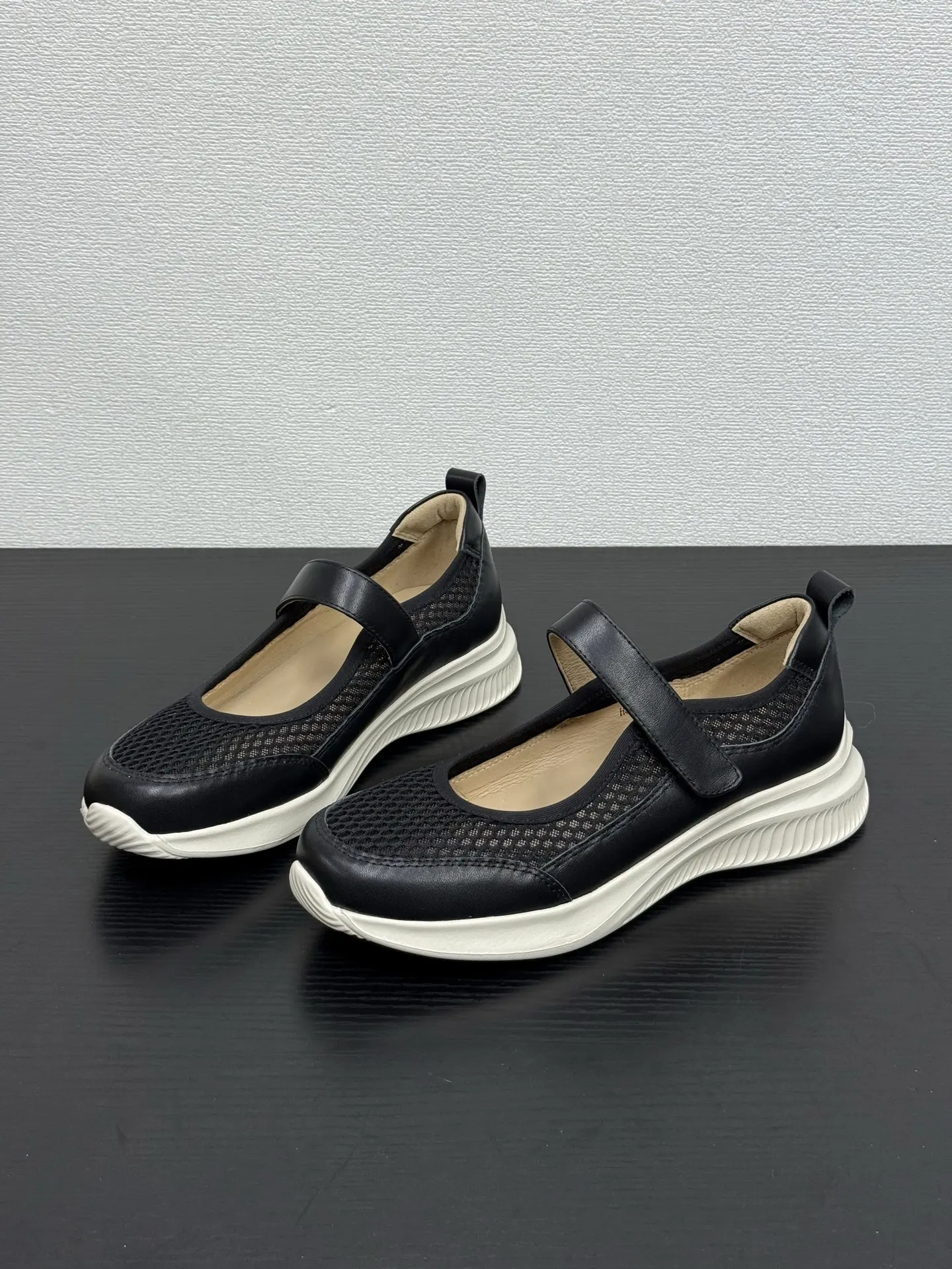 

Women Mary Jane Slip-on Sneakers Breathable Mesh Hook-and-loop Strap