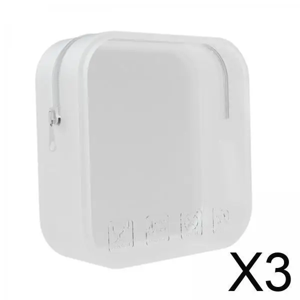 

3xСиликоновая косметичка на молнии Портативная косметичка для женщин в тренажерном зале, белая