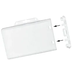 1pc ABS Transparent Horizontal Plastic Card Holder Locking Certificate Card Holder PC Hard Plastic Chest Plate Nurse Accessories