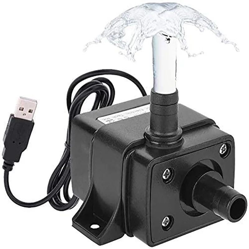 Mini Super Silent Water Pump Brushless 120L/H DC for Aquarium Fish Tank Fountains USB Plug Submersible Circulating Water Pump