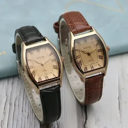 Retro kahverengi kadınlar için saatler izle kadın kol Vintage deri bilezikler İzle klasik su geçirmez kol saati Reloj Mujer