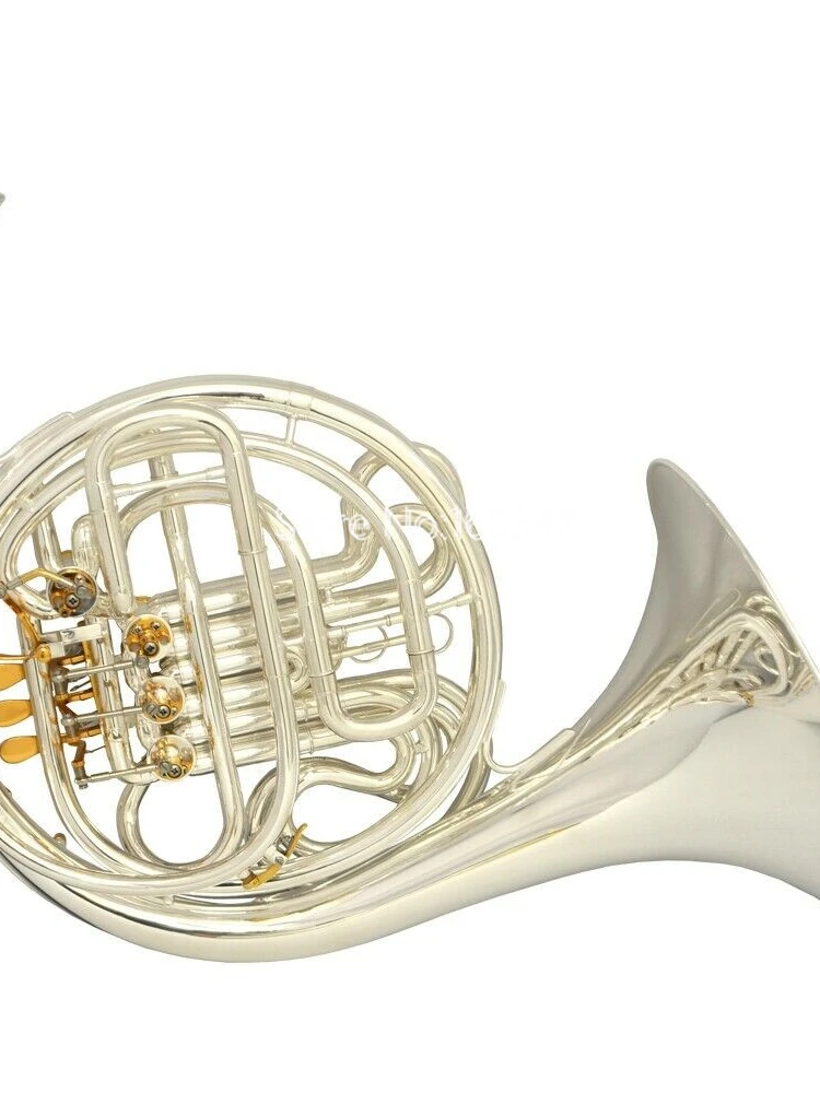 New Arrival  French Horn Bb/F  Four-keys Silver & Gold Musical instrument with Mouthpiece Case Free Shipping