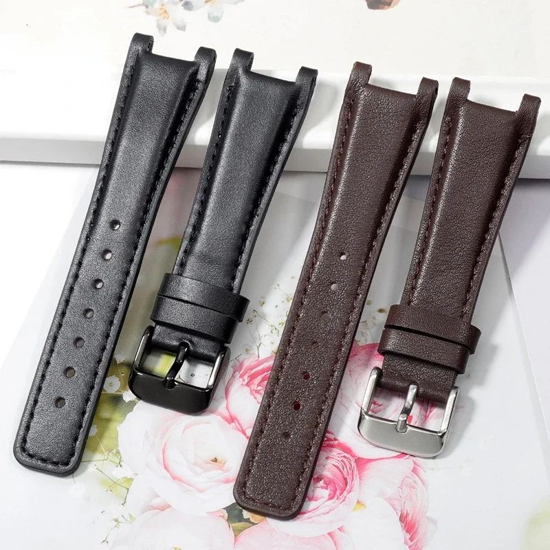 Correa de reloj de cuero genuino para hombres y mujeres, pulsera de reloj Gucci Ya1332 1333 1335 Gucci GC Notch, correa de reloj de cuero de vaca