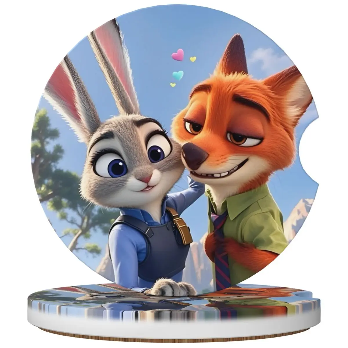 

Автомобильные подставки Nicks Wildes Judys, 2 упаковки для подстаканников, 2,56 дюйма, керамический камень и пробковая основа без царапин, милые подставки для напитков в виде кролика