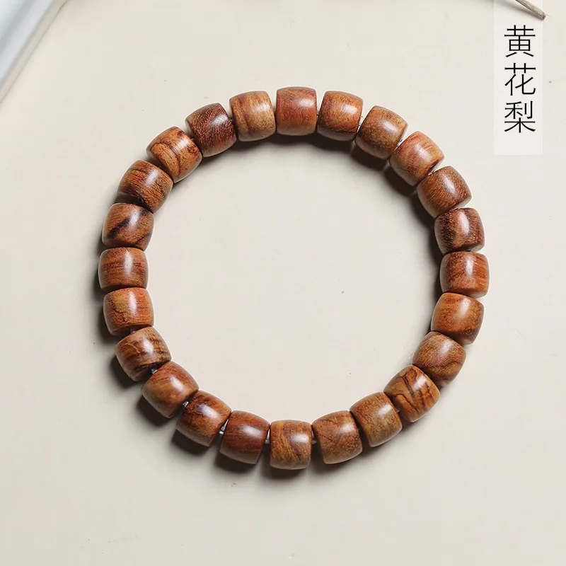 Hainan Huanghuali barrel bead bracelet for men and women, simple style hand accessory, prayer beads, decorative jewelry