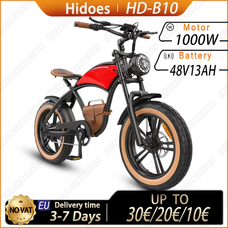 HD-B10 bicicletta elettrica 1000W potente motore 48 v13ah batteria Mountain moto bici elettrica 20*4.0-In Fat Tire Aldult E-Bike