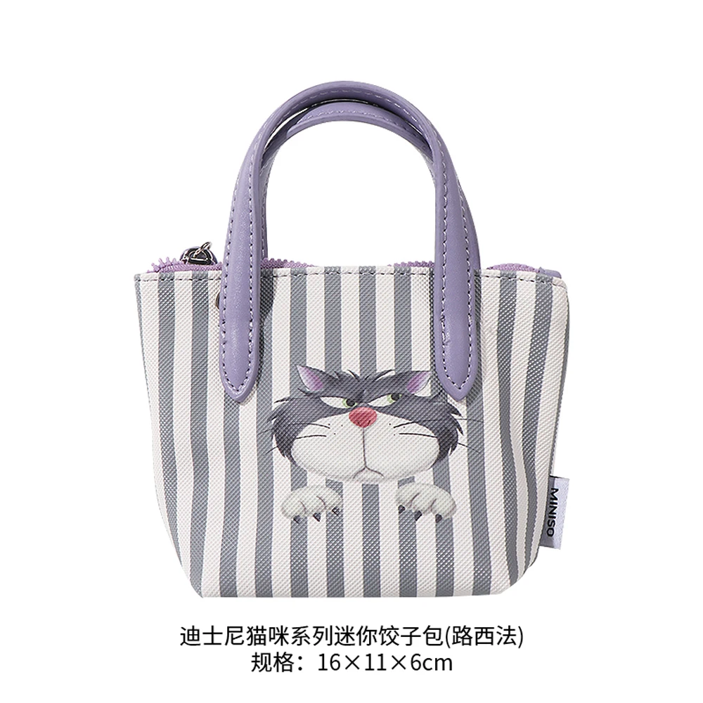 Miniso Disney Anime Figur Luzifer Marie Katze Mini Aufbewahrung taschen Handtasche Cartoon süße süße Mädchen tragbare Geldbörse Umhängetasche