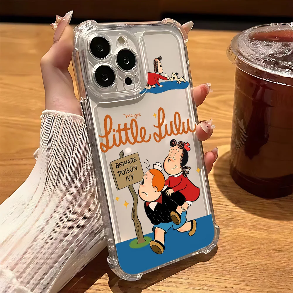 Phone Case For iPhone 17 16e 16 15 14 13 12 11 Mini Air Pro Max Plus Cute Little Girl L-lulu New Anti Fall Transparent Cover