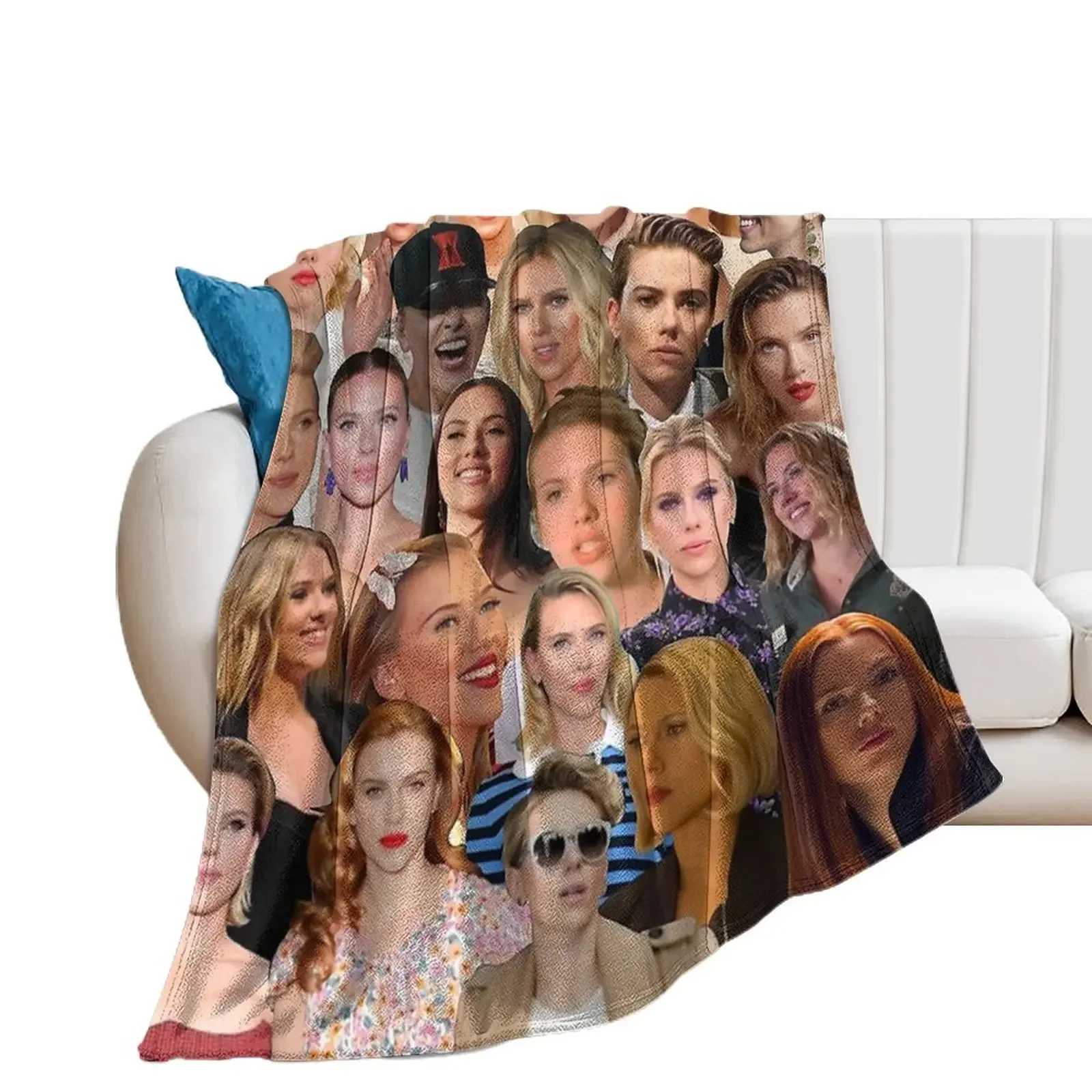 

Scarlett Johansson Photo Collage Throw Blanket Stuffeds Camping Blankets