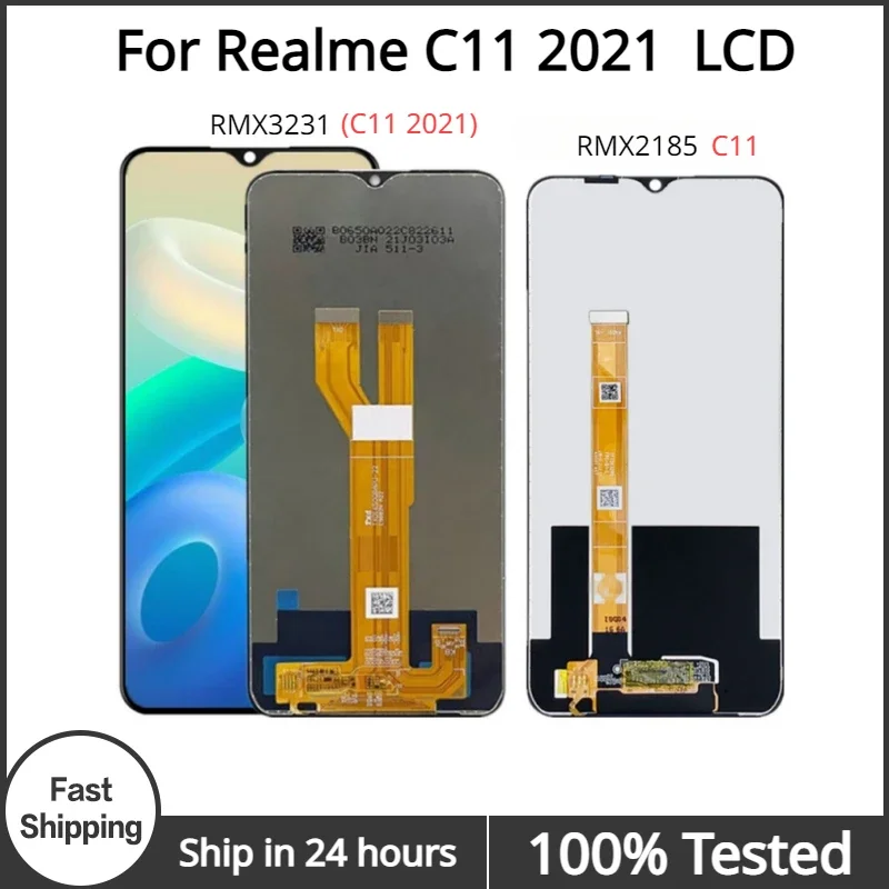 

Для Realme C11 2021 RMX3231 ЖК-дисплей кодирующий преобразователь сенсорного экрана в сборе Замена для Realme C11 RMX2185 экран