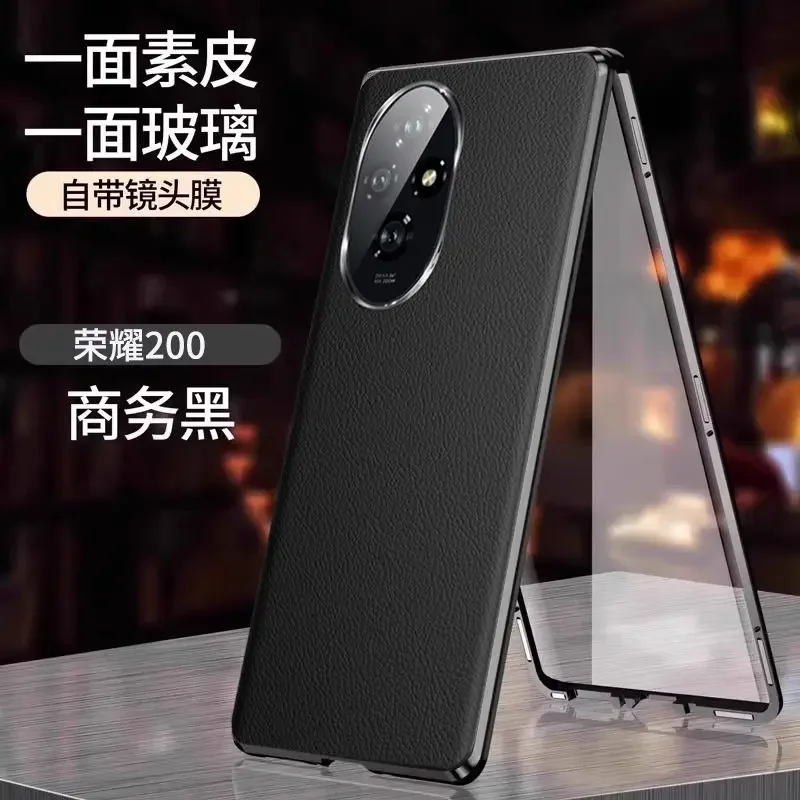 Magnetic Glass Phone Case For Huawei Honor 200 Pro 400 Full Protection Protective Back Cover For Honor200 200Pro Leather Shell