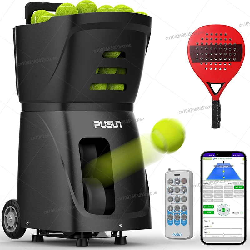 

PUSUN PT-Smart Padel Ball Machine Tennis Ball Machine with Remote App Remote Control for Practice