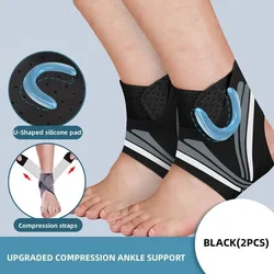 1 Pair Fitness Ankle Protector Sport Ankle Support Gym Elastic Ankle Braces with Adjustable Compression Strap Sports Safety