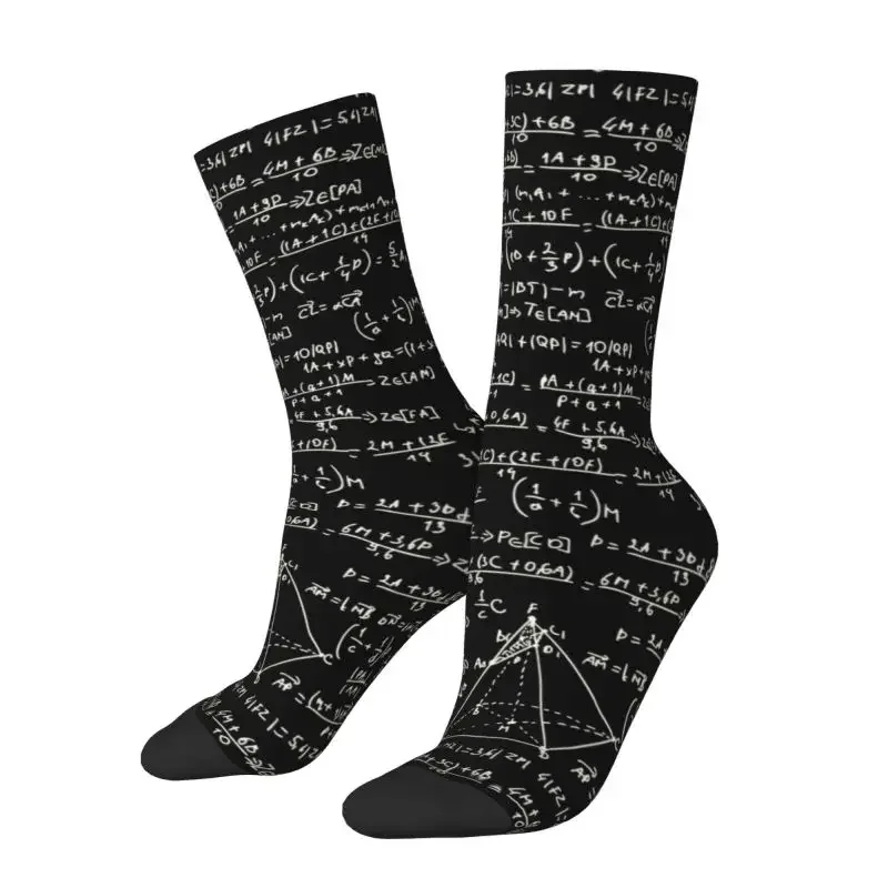 Physics Math Equations Men Women Crew Socks Unisex Cute 3D Printed Geek Mathematics Teacher Dress Socks