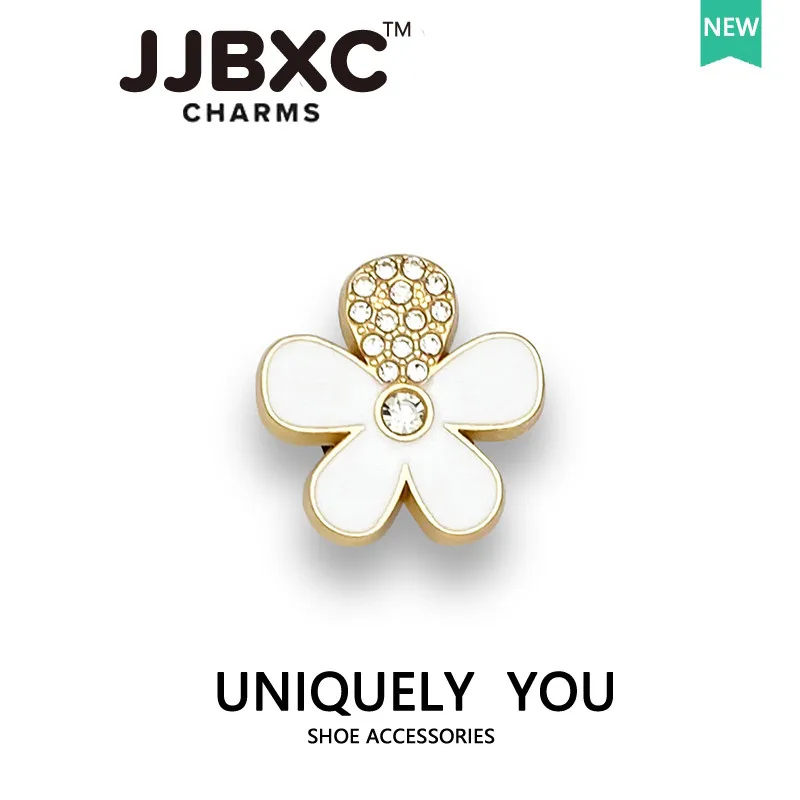Metal JJBXC charm Hole Shoe Accessories Pearl Flower Pink Pearl