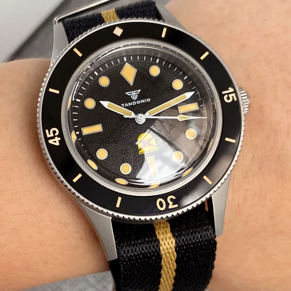 20ATM Tandorio Luminous Ghost Dial Automatic Watch for Men Miyota 8215 Movement Bubble Sapphire Glass Sandblasted