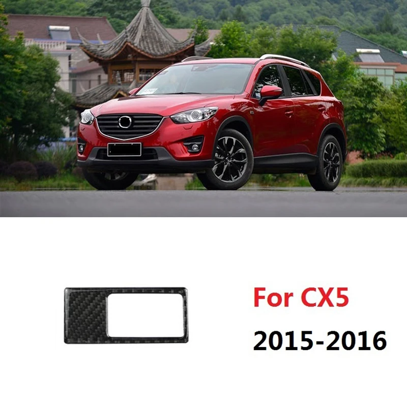 

For Mazda CX5 CX-5 2015 2016 Carbon Fiber Headlight Adjustment Switch Cover Trim Decor Car Accessories,Without Holes