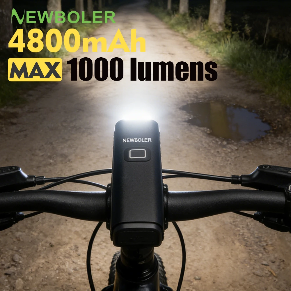

NEWBOLER Bicycle Light 1000Lumen Bike Headlight Power Bank Flashlight Handlebar USB Charging MTB Road Highlight