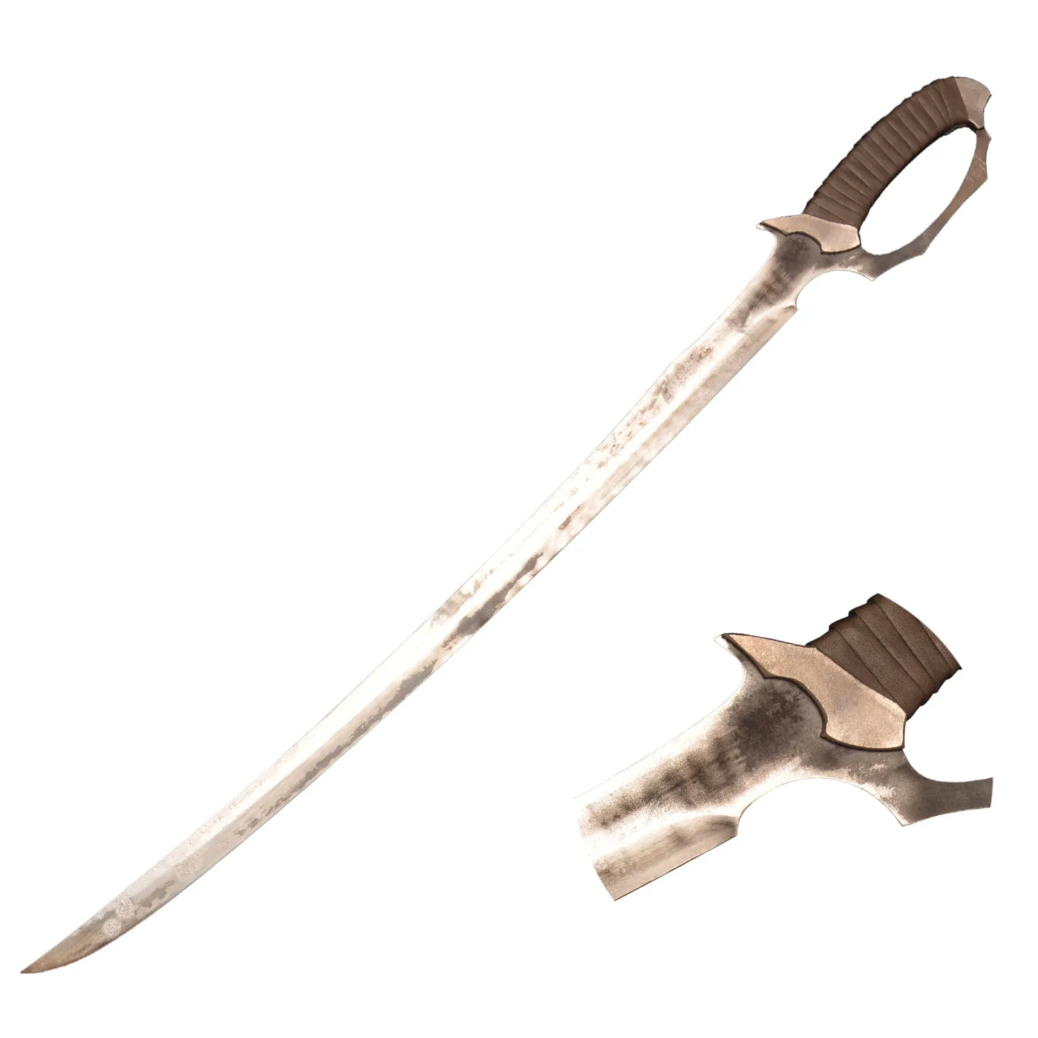 

Лезвие из углеродистой стали Machete, фиксированное лезвие с полным запуском, ручка с шнуром, нейлоновый чехол для охоты на открытом воздухе, кемпинга 33,5 дюйма