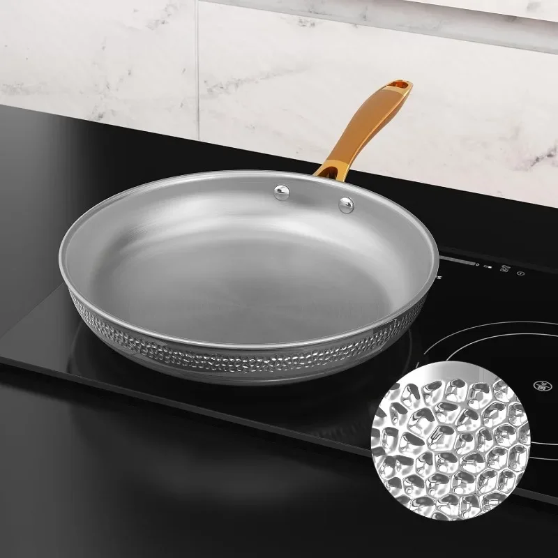 Panelas de cozinha marteladas triplas com tampas