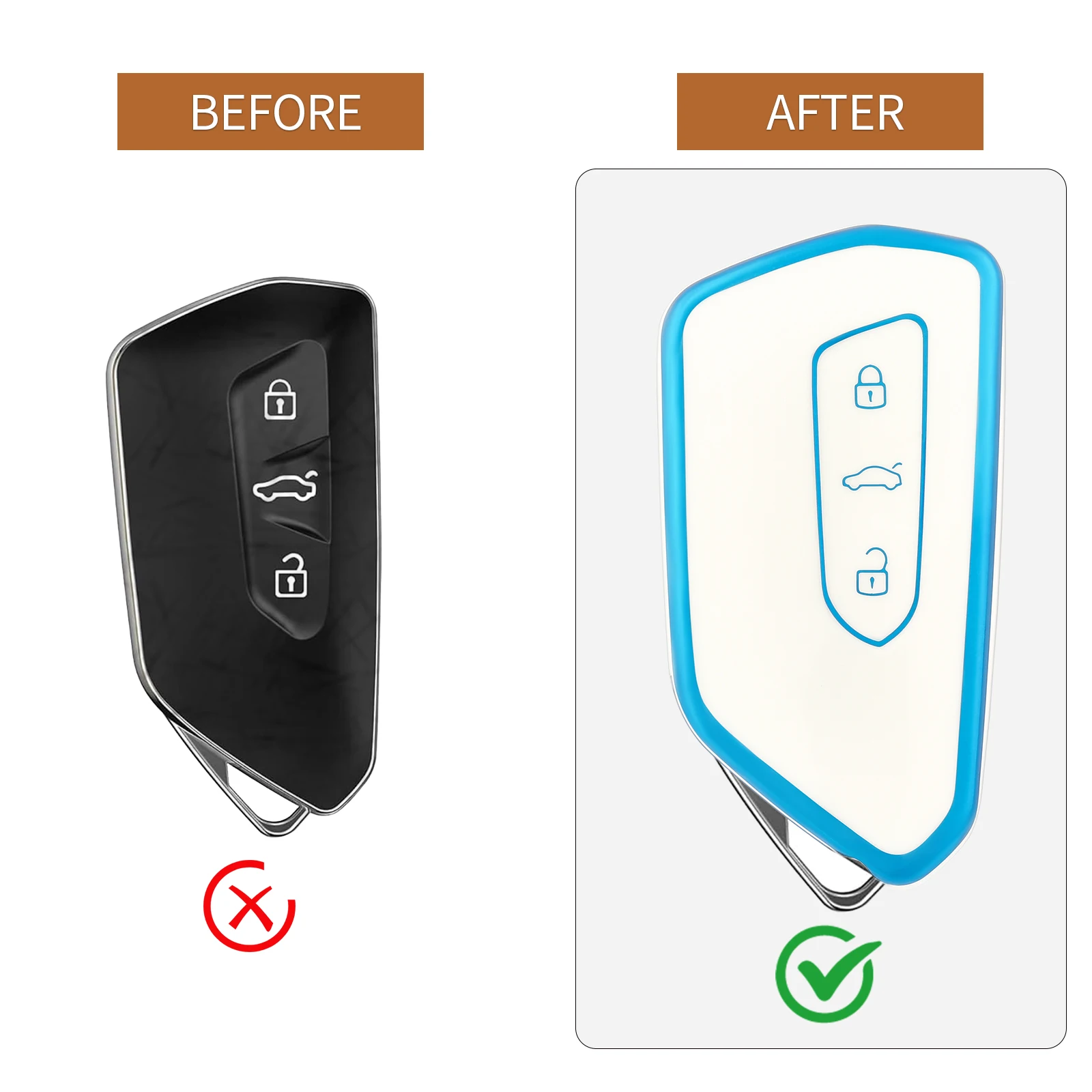 Custodia chiave per auto in TPU moda per VW Volkseagen Golf 8 MK8 ID.3 ID.4 Cupra Skoda Octavia A8 SEAT Leon MK4 Formentor Tarraco Copertura chiave