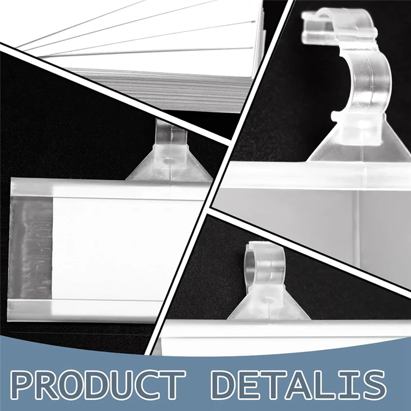 150 Pieces Plastic Wire Shelf Label Holders, Reusable Price Label Holder With Locks, Label Display Holder