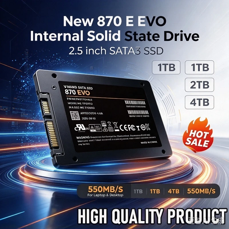 Original 870 EVO Internal Solid State Drive 2.5 Inch  SATA3 SSD 1TB 2TB 4TB Hard Disk Solid State Drive for Laptop Desktop