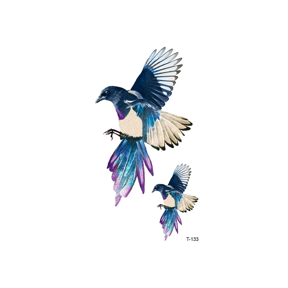 

Wholesale 100 PCS Temporary Tattoos Water Transfer Sticker Beauty Body Art Flower Bird Pigeon Whale for Man Woman Lover 105x60mm