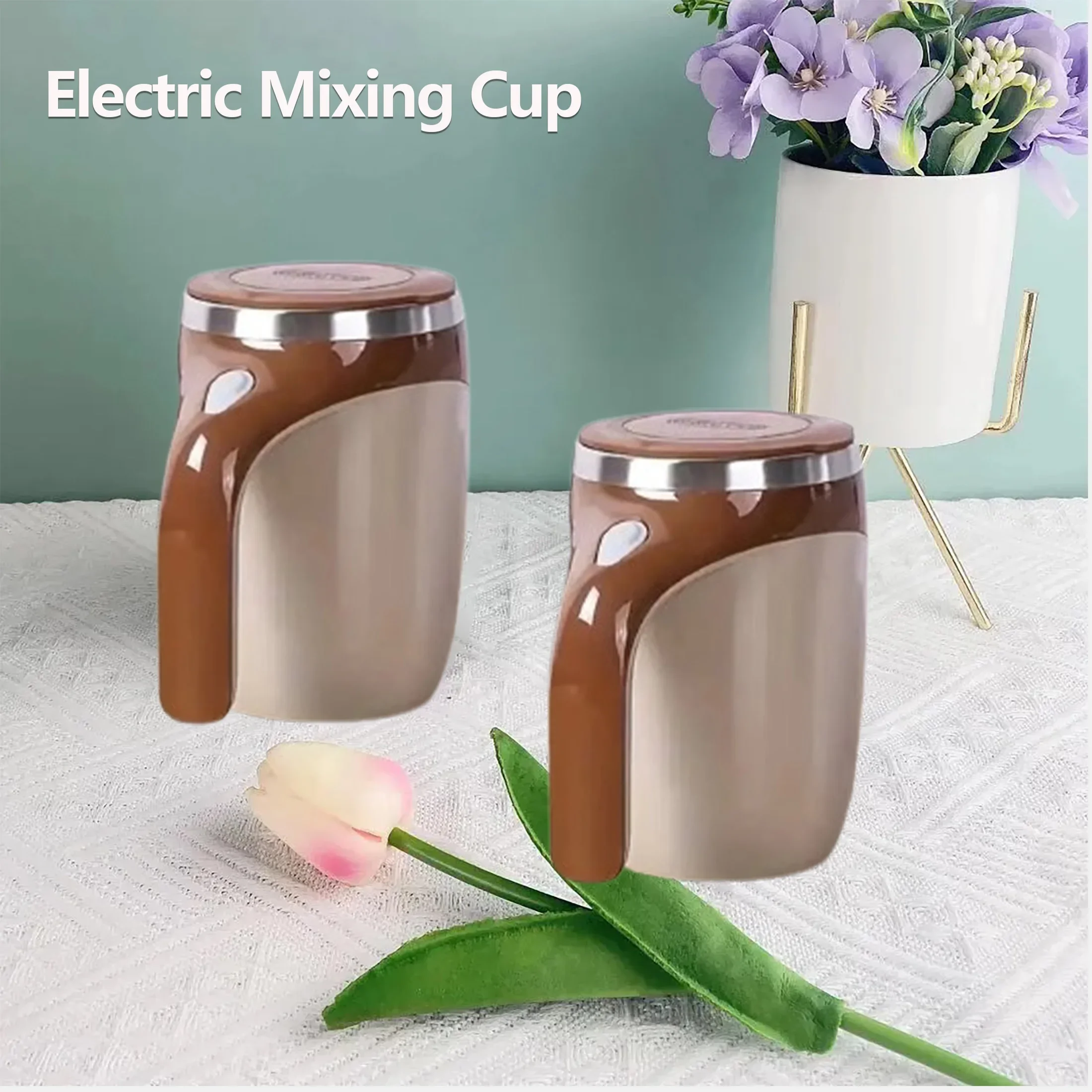 

1pc Stainless Steel Self-Stirring Coffee Mug - Magnetic Rotating Blender,Auto Mixing Cup for Coffee Milk