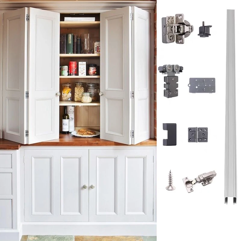 Accessories System Silent Wheel Fittings for Hanging Cabinet Closet Sliding Roller Closet Wardrobe Bi-fold Folding Door Hardware