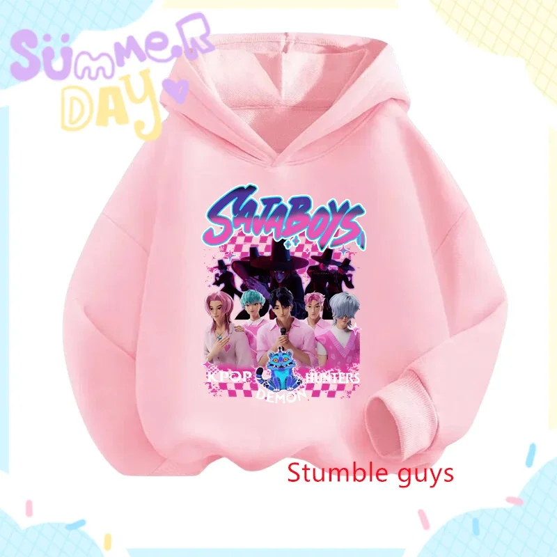 

Kpop Demon Hunters Anime Boys Hoodie Autumn Winter Soft Warm Daily Wear Stylish Print Hooded Sweatshirt​