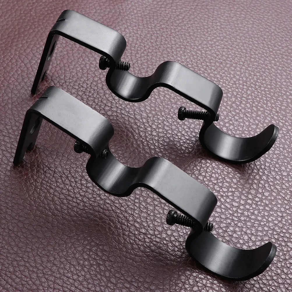 

4pcs Curtain Bracket Iron Wall Curtain Rods Holders Mounted Adjustable Metal Bracket For Single Rod Home Decor Brackets