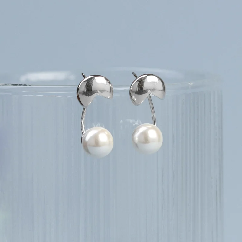 Miracle Sterling Silver 925 Original Design Fun Bean Detachable Pearl Earrings Light Luxury Simple Niche High-End Feel