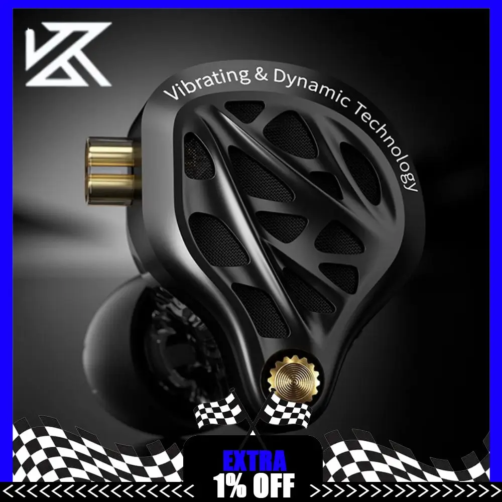 KZ VibeX Earphone Wired Low Frequency Vibration HiFi Deep Bass Headset Stereo Sound Noise Reduction High Fidelity In-Ear Earbuds