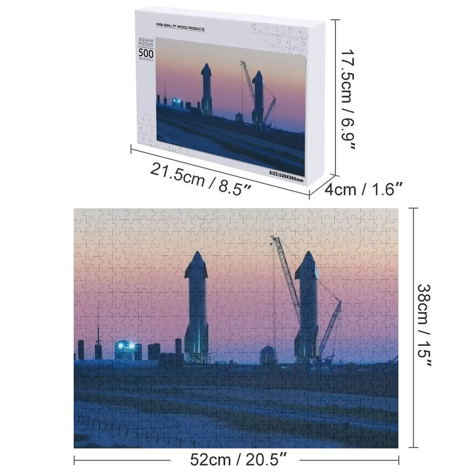 أحجية الصور المقطوعة SpaceX Starship Duo المخصصة للأطفال، لعبة خشبية مخصصة للأطفال #4
